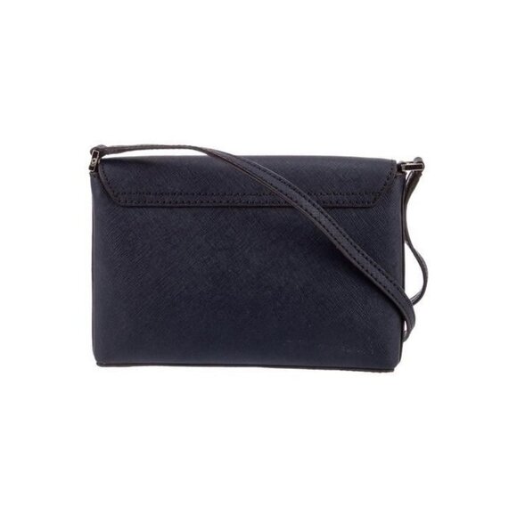 Kate Spade Navy Crossbody Bag With Gold Turn-Lock Closure & Patterned Interior - Picture 3 of 5